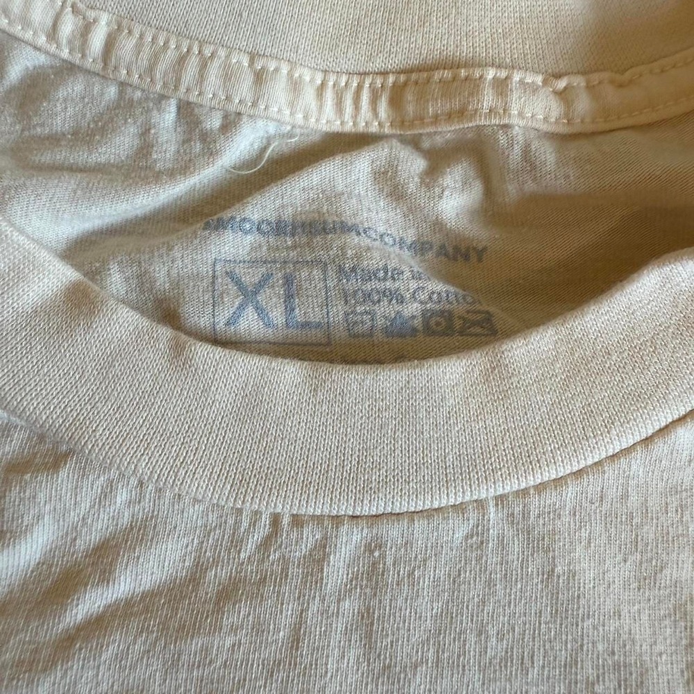 Vintage Smoorhsum‎ Company Mushroom Embroidered T-Shirt, Cream, Size XL - Picture 3 of 4